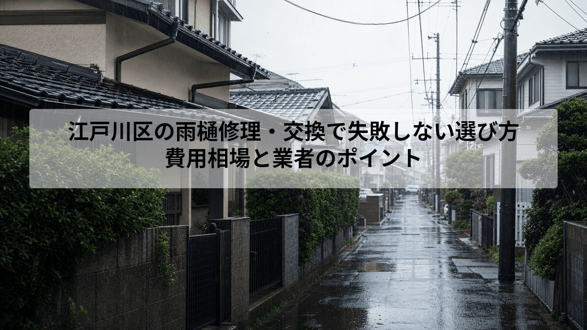 江戸川区の雨樋修理・交換で失敗しない選び方|費用相場と業者のポイント